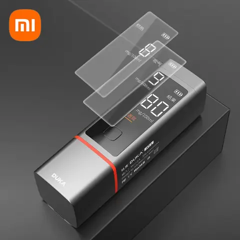 Xiaomi DUKA 블로우 타입 알코올 감지기 고정밀 차량 휴대용 비접촉 디지털 디스플레이 알코올 농도 감지기