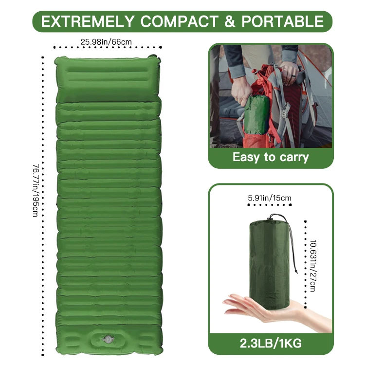 Self Inflating Camping Mat Outdoor Inflatable TPU Sleeping Mat for Hiking camping mattress sleeping pad hiking