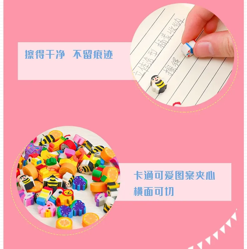 50/100 Stücke Bleistift Radiergummi Gummi Kawaii Tier Früchte Radiergummis Grundschüler Preise Werbegeschenk Schreibwaren Für Kinder – Detail 6