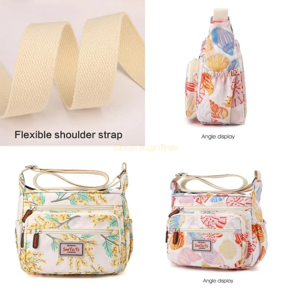 

X90D Women Bag Large Capacity Crossbody Bag Flower Print Shoulder Bag Shopping Bag Handbag Trendy Bag for Everyday