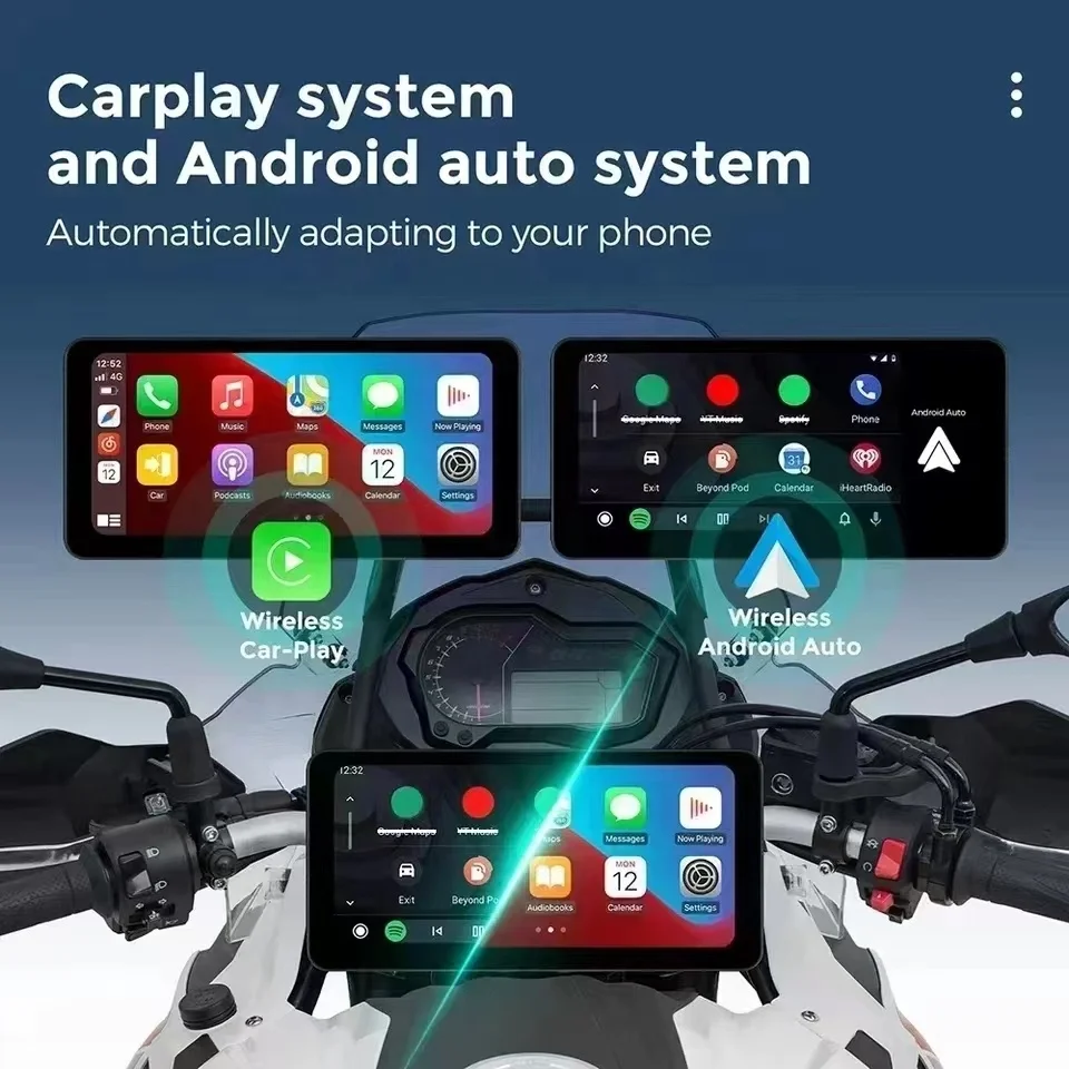2025 New A600 Touch Screen Motorcycle GPS Navigation IPX7 Water Proof Wireless Carplay Android Dashboard Motorcycle Auto Radio
