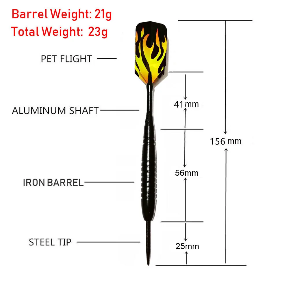 Fox Smiling 3pcs Steel Darts 23g And Aluminum Shafts With A Case