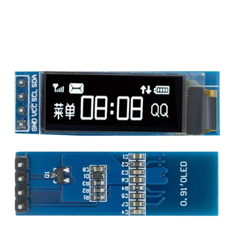 Écran OLED LCD LED, technologie IIC, communication pour Ardunio, blanc et bleu, 0.91 pouces, 0.91 pouces, X32