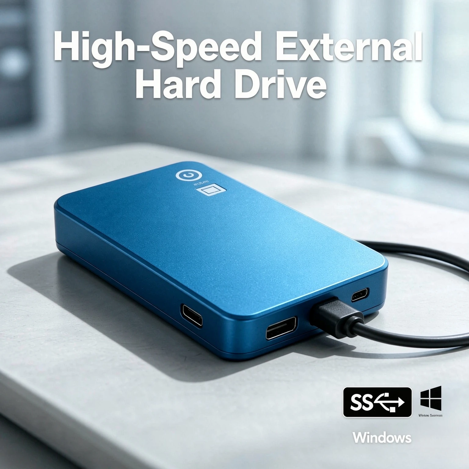 [Brand+] XIAGAI Blue USB3.0 Portable Hard Drive Enclosure External SSD HDD Storage Box Case For Desktop PC Laptop File Storage