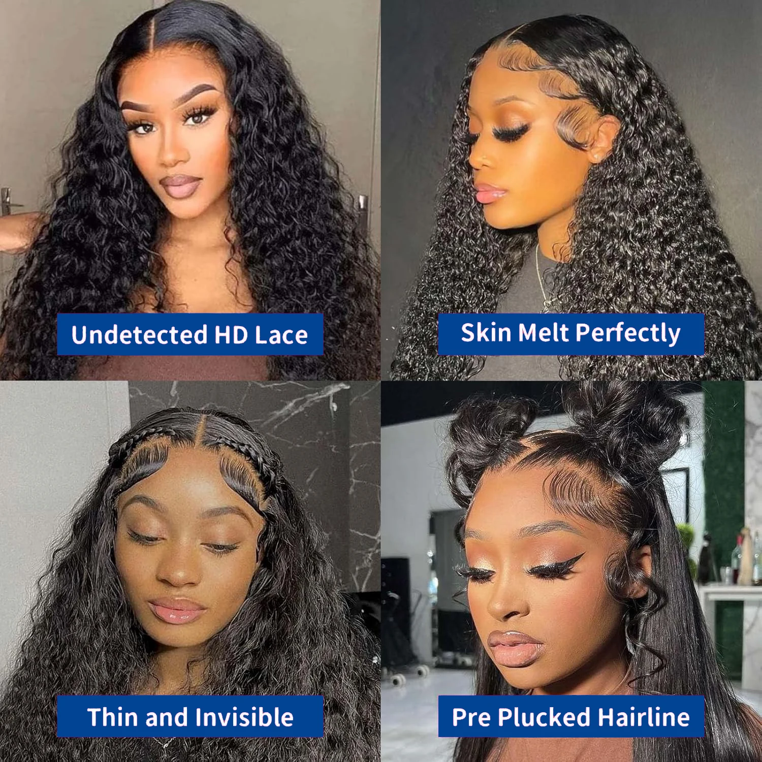 220 Density Deep Wave 13x4 HD Lace Front Human Hair Wigs For Women Brazilian Hair 30 32 Inch Water Curly 13x4 Lace Frontal Wigs