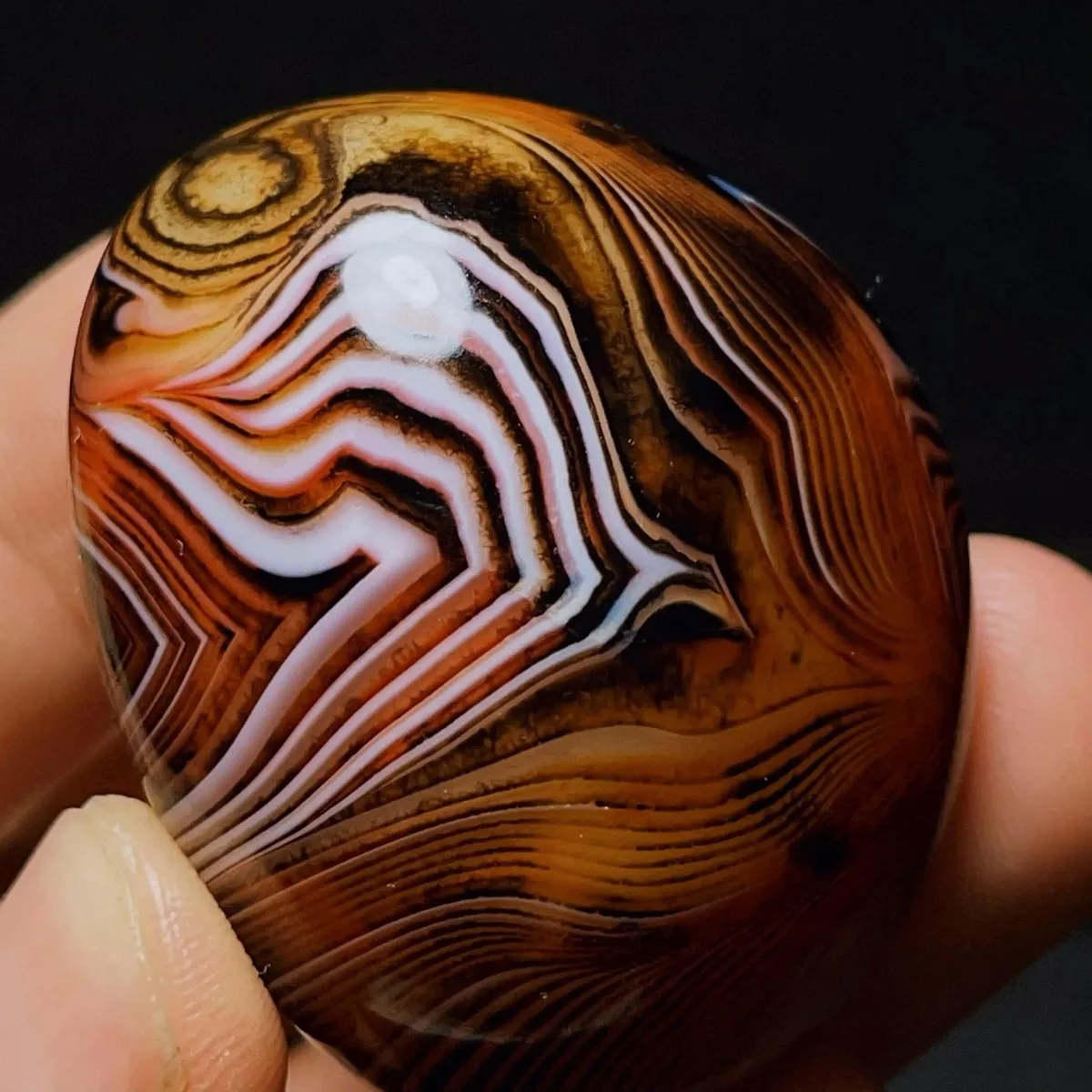 Hand Selected Banded Agate Palm Stone, Polished Tumbled, Natural Banding, Collector Gift, Crystal Collection, Table Display