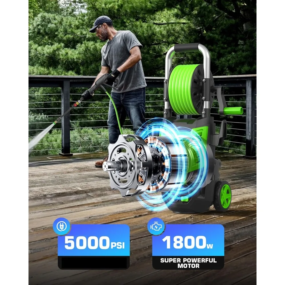 Portable Power Cleaner with 4 QC Nozzles and Soap Bottle, Cleaner Machine for Cars/Home/Driveways/Patios/Decks