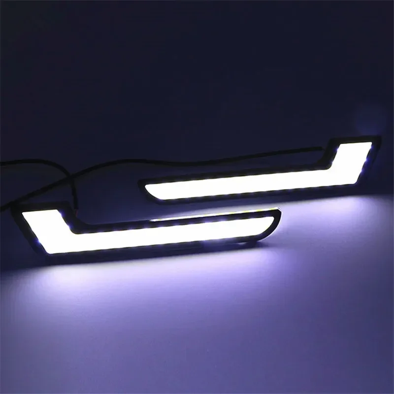 2 Pcs High Power L Shape COB LED Car DRL Daytime Running Lights Fog Lamp DC 12V