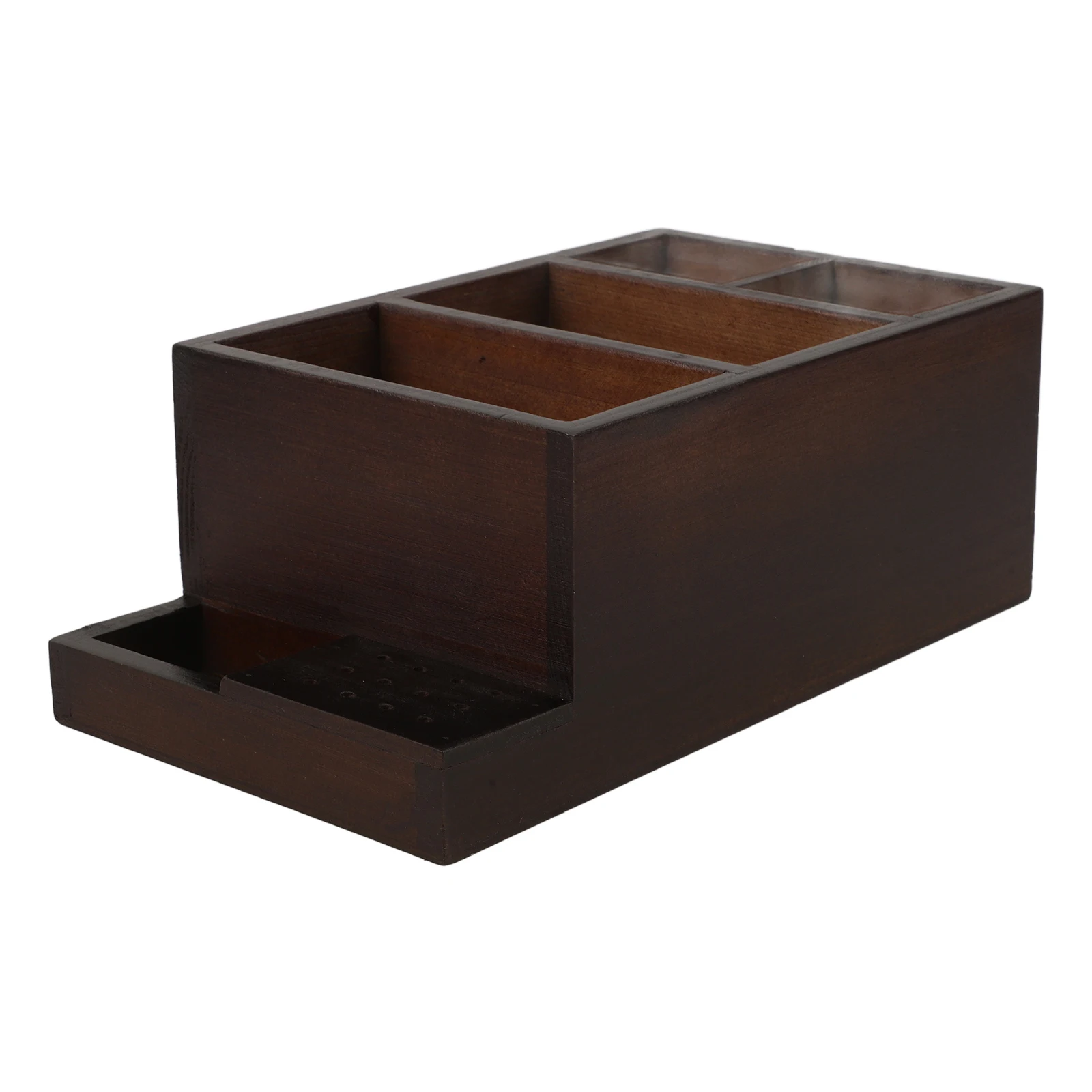 

Sturdy Wood Manicure Tool Storage Box Nail Drill Bits Holder Organizer For Salon Home Use Transparent Durable Container Case