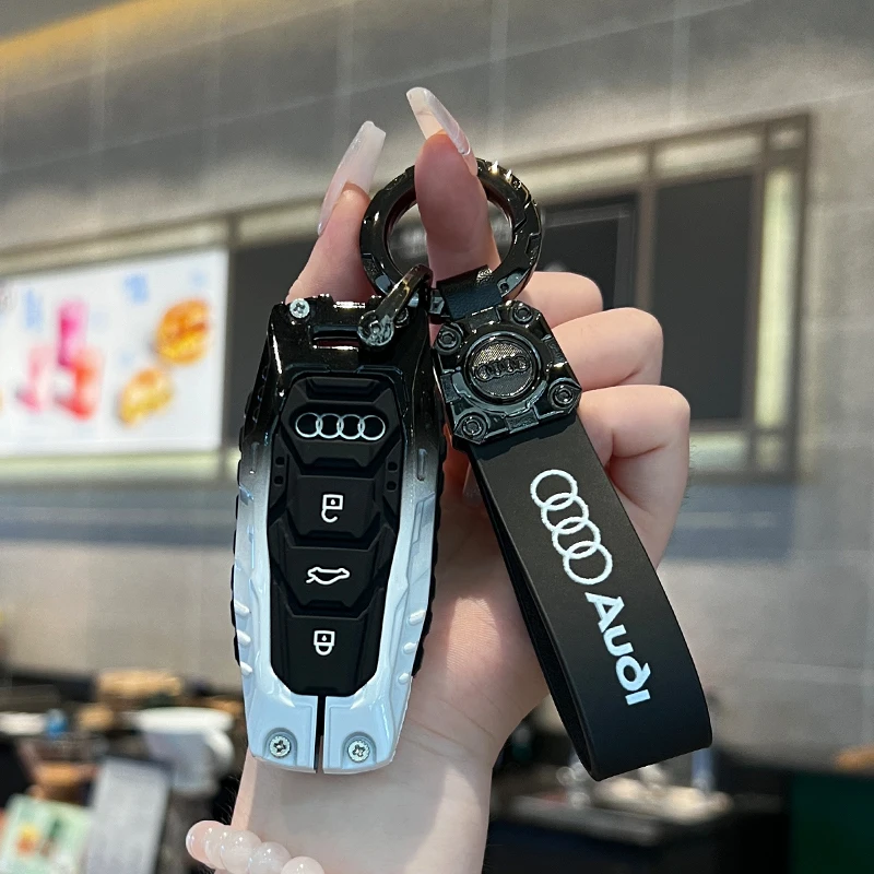 아우디 A6 C8 S6 RS6 A7 S7 RS7 A3 8Y A8 D5 4N RS Q8 RSQ8 E-tron GT Q4 Q7 4M 차량용 가죽 리모컨 키 케이스 커버 폴딩 쉘