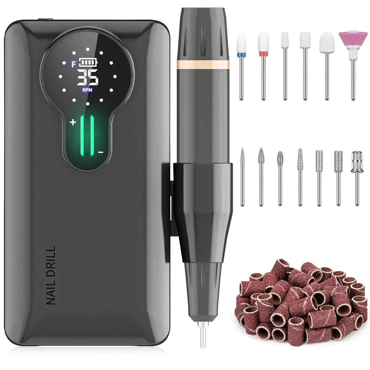 Free Shipping Nail drill professional, portable nail drill 35000 rpm, 20+ Hours Battery Life Portable Electric Nail File Kit