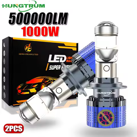 Bi LED H7 H4 Car Headlight Projector Mini Lens 500000LM 1000W High Power H11 H8 9005 9006 HB3 HB4 LED Bulb 6000k Motorcycle Bulb