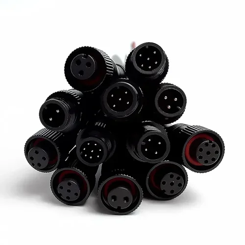 Imagen 2 del producto 5/20 piezas M12 Metal impermeable IP68 2/3/4/5/6/8 Pin Cable de alimentación enchufe IP68 para tiras LED conector macho hembra 20CM