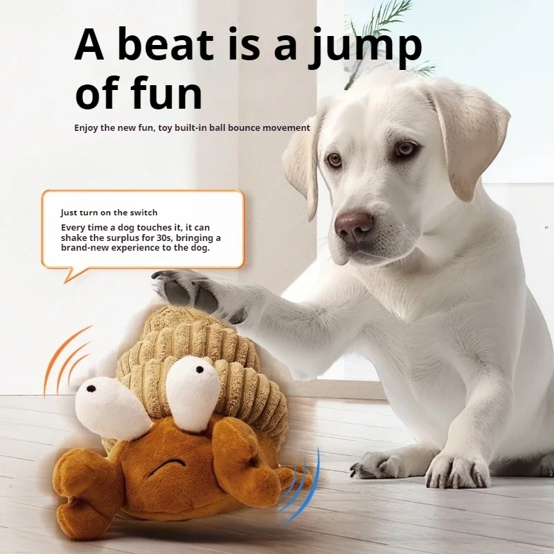 Jumping Ball Electric Sounding Dog Toy Interactive Ball Plush Bouncing Animal Shaped USB Charging Pet Toys Dog Accessories