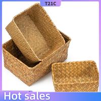 T21C 18X Seagrass Storage Basket, Multisize Handmade Rattan Shelf Baskets & Home Storage Bins Baskets For Decoration