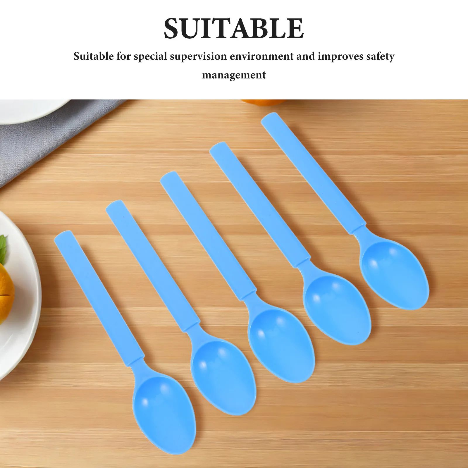 30Pcs Silicone Soup Spoons Prison Kitchen Ergonomic Safety Scoop Flexible Rounded Edge Heat Resistant Shatterproof Non Slip Grip