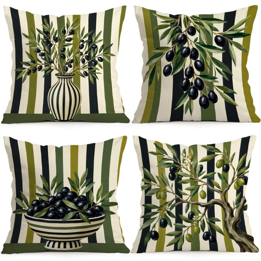1pcs/4pcs Olives Cushions Pillowcase Polyester Cushion Cover Throw Pillow Pillowcover Home Car Sofa Decor