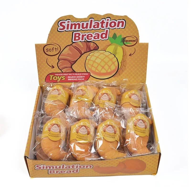 Pinch Squeeze Relief Squishy Cute Fun Realistic Croissant Toys Lazy Stress Ball Funny Stress Relief Fidget