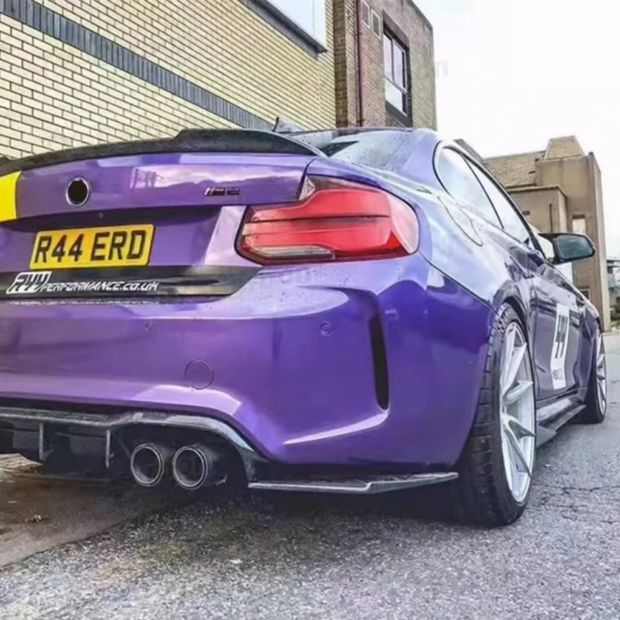 For BMW F87 M2 MTC Style Rear Bumper Diffuser Corner Guard Cover Carbon Fiber Car Side Splitter Plate Lip Trim FRP 2015-2020