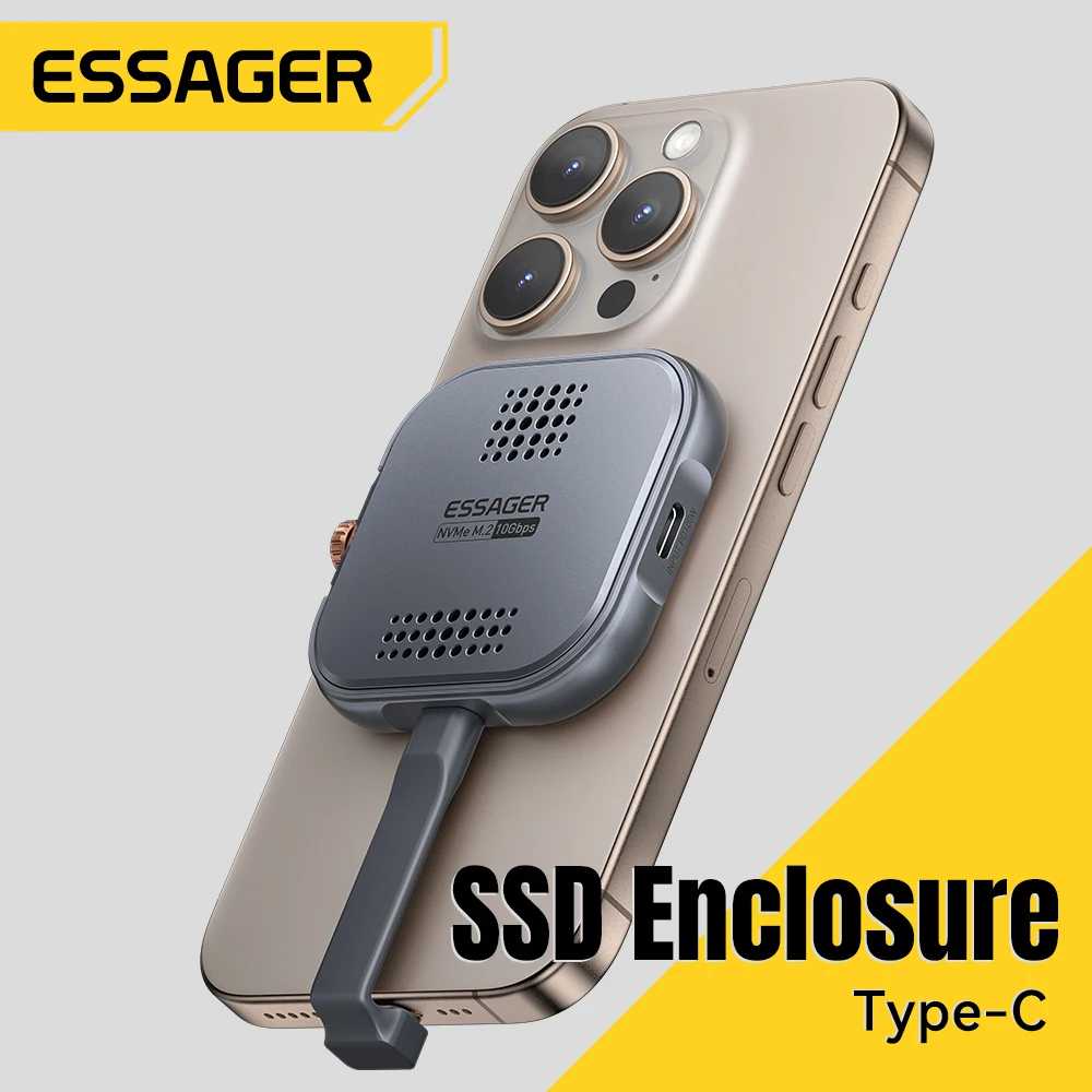 

Essager Magnetic 2230 M.2 NVMe SSD Корпус 10 Гбит/с M.2 к USB Type C Внешний адаптер для iPhone 16 15 Pro Max Pro MacBook