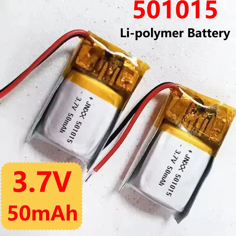 501015 3.7V 50mAh 051015 Lithium Polymer Rechargebale Li-ion Battery for DVD GPS Tracker Bluetooth Headsets Hearing Aids Toys