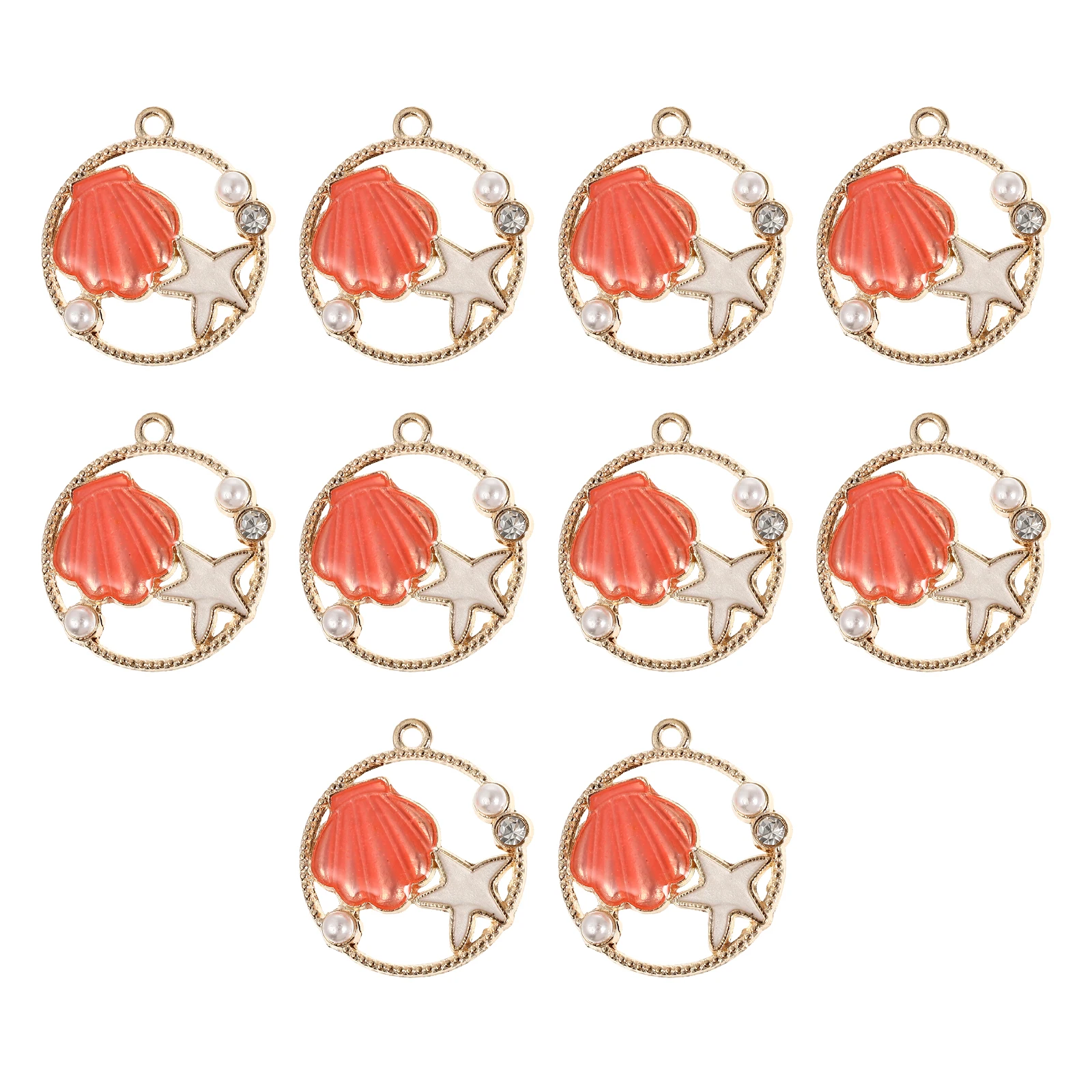

10 Pcs Shell Jewelry Accessories Natural Seashell Charms for Bracelet Necklace DIY Crafting Alloy Lightweight Small Size