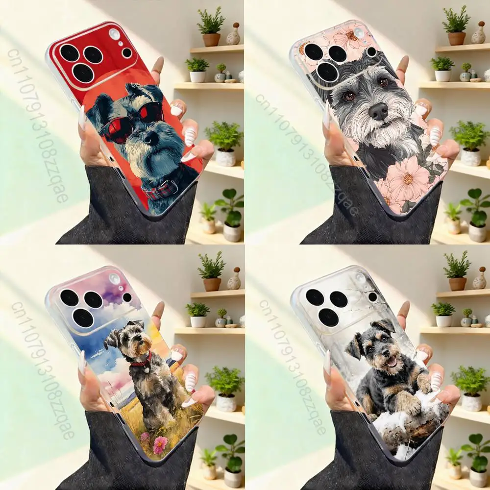 

Cartoon S-Schnauzer Dog For iPhone 11,12,13,14,15,16,17,Pro,Max,Plus,Mini,SE4,E Phone Case Magnetic For Magsafe Wireless