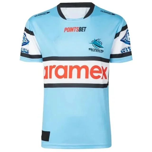 Personalizzazione 2023 cronula Sharks Home felpa con cappuccio Rugby Jersey bambini-donna-taglia uomo: S-5XL (stampa nome personalizzato numero)