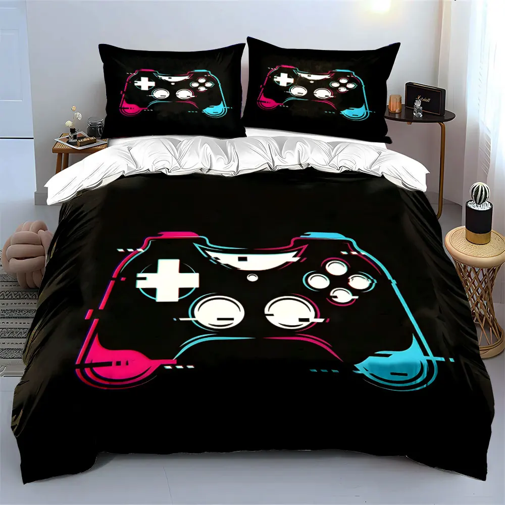 Futuristic game controller design Print Bedding Set 1 Duvet Cover 2 Pillowcases for Adult and Children Luxury Gift Full Size