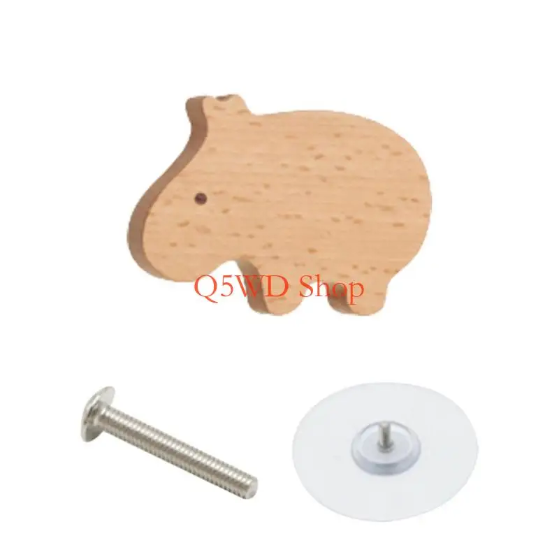 

Q5WD No-Drill Wooden Furniture Handles Quick & Simple Pull Handles Animal Pattern Drawers Handles for Drawer Cabinets