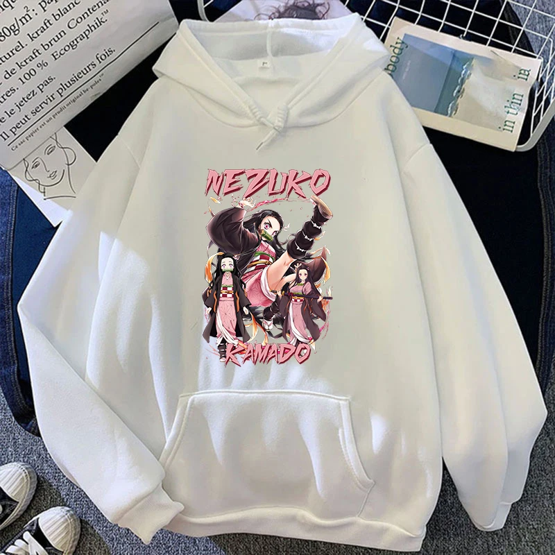 Women'S Winter Autumn Fashion Hooded Casual Anime Kamado Nezuko Printed Long Sleeve Hoody Hoodies Sweatshirts Loose Pullover