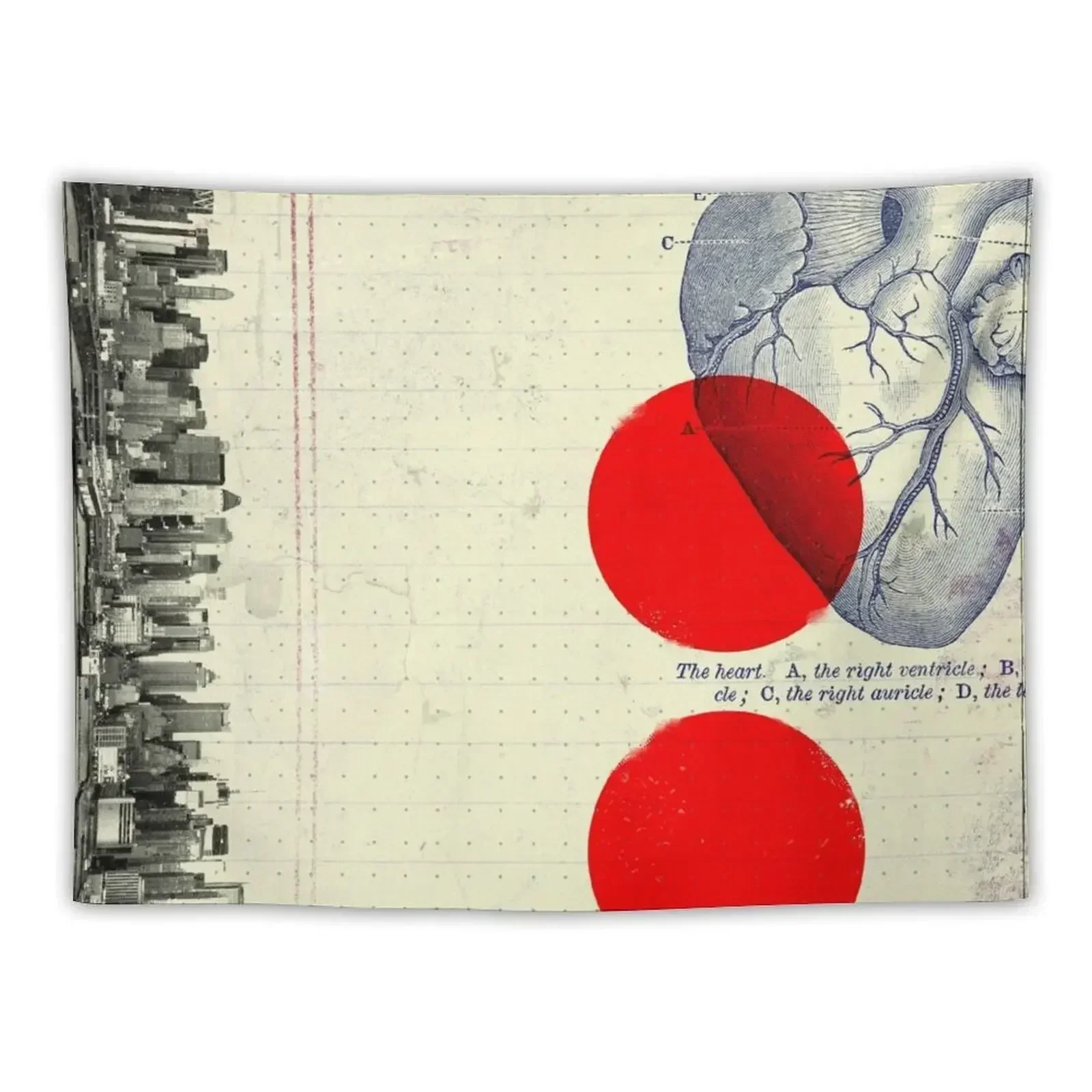 

Heart 01 - Modern Abstract Collage Tapestry Wall Decor Hanging Wall Mural Tapestry