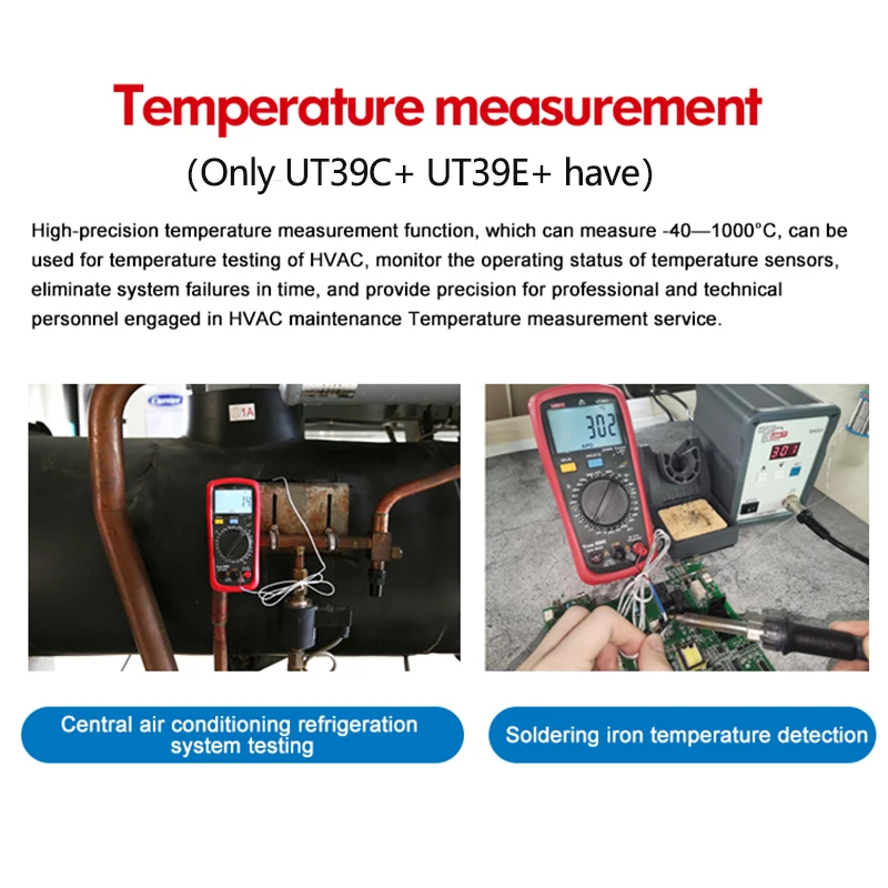 UNI-T Digitale Multimeter UT39A+ UT39E+ AC DC Stroom Spanning Professionele Multimeter Weerstand Capaciteit Meter Multi tester