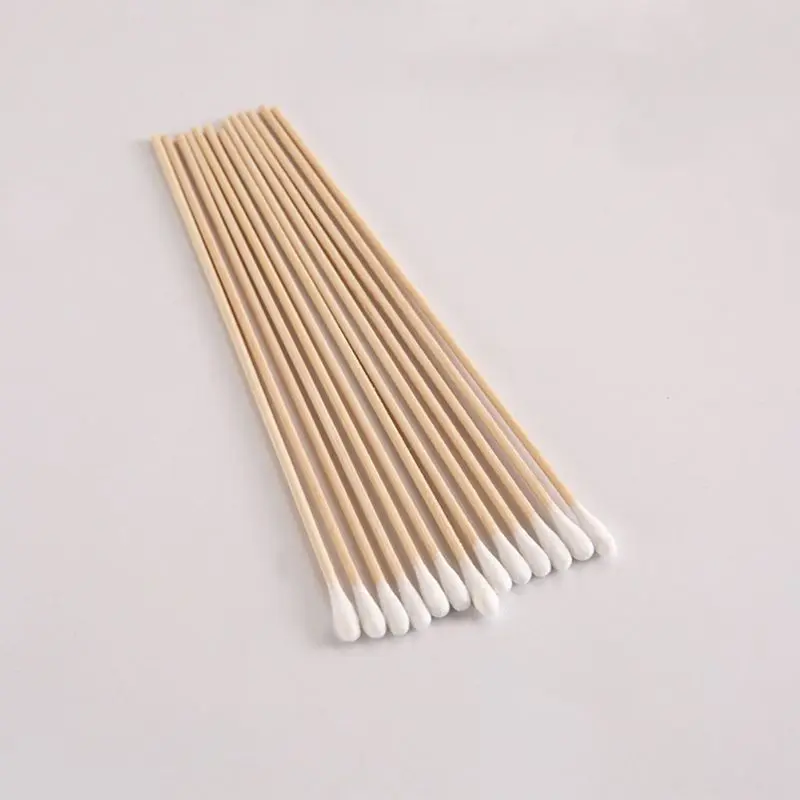 200Pcs 15CM Long Wooden Handle Cotton Swab Single-Head Ear Nose Cleaning Drop Shipping