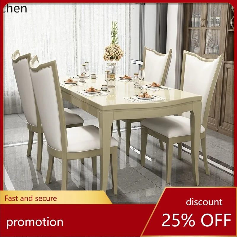 HXL Dining Table with Rock Plate casual Combination Dining Table and Chair Restaurant Furniture