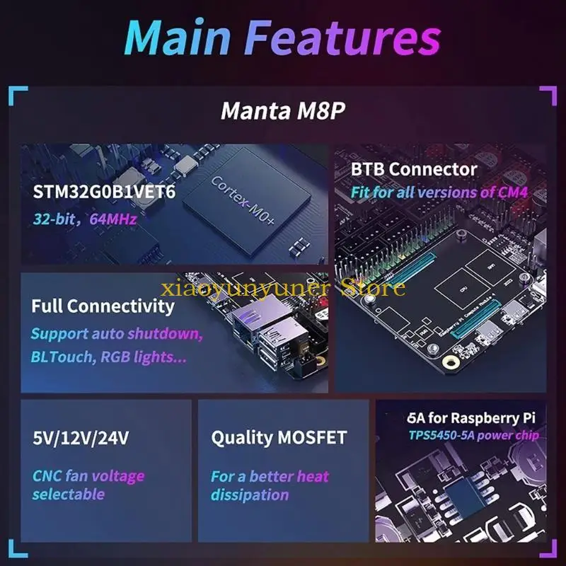 

P9JB Manta M8P V1.1 Плата управления Интегрированные материнские платы для системы Klipper