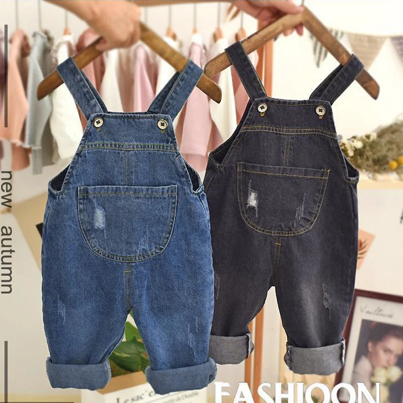 IENENS Toddler Infant  Dungarees Boy Girl Long Pants Denim Overalls Kids Baby  Jeans Jumpsuit Autumn Trousers