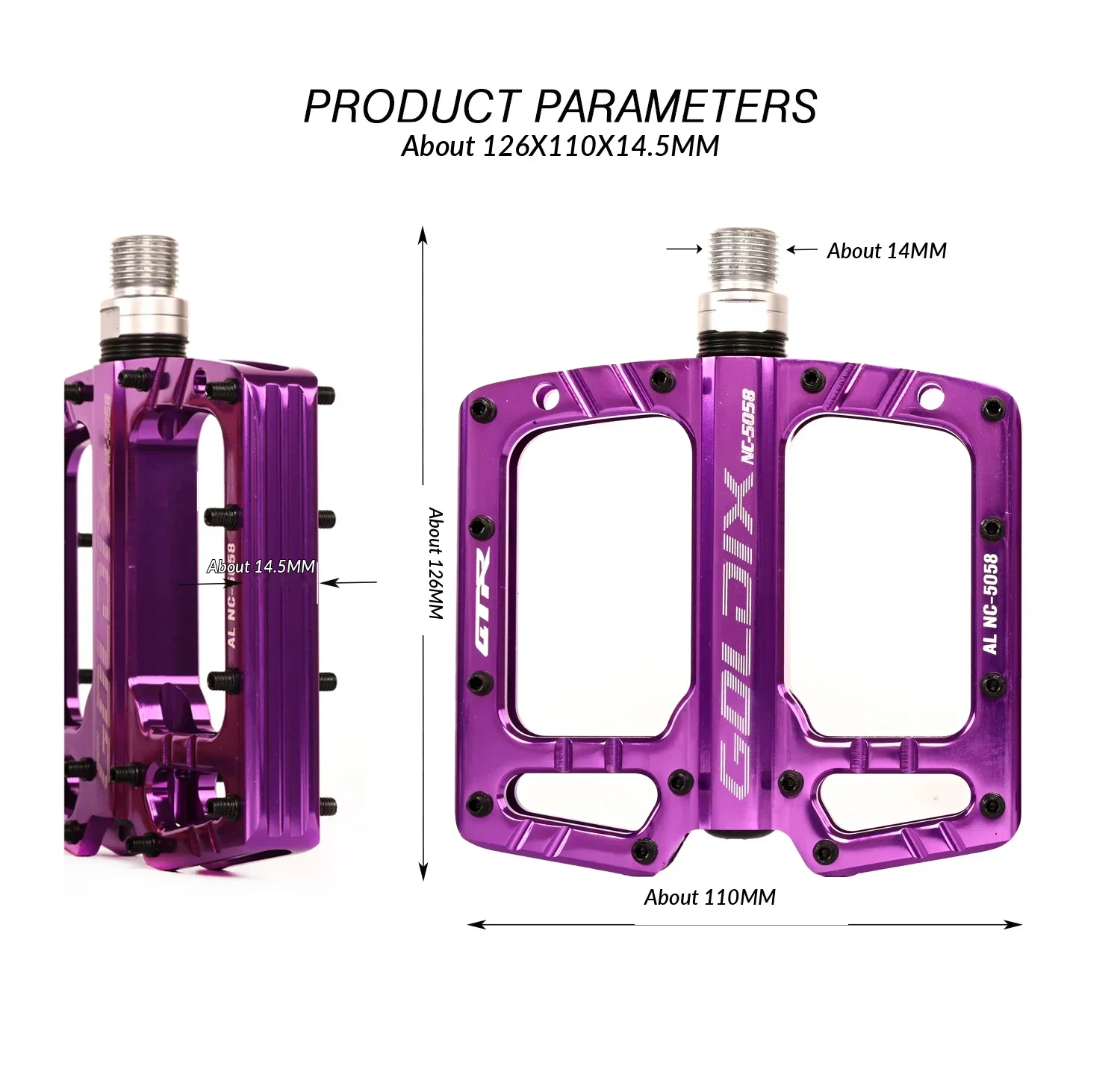 GOLDIX Neue 3-Lager Mountainbike- und Rennradpedale mit gedichteten Lagern, hochfest, rutschfest, ultraleicht, Fahrradzubehör – Detail 5