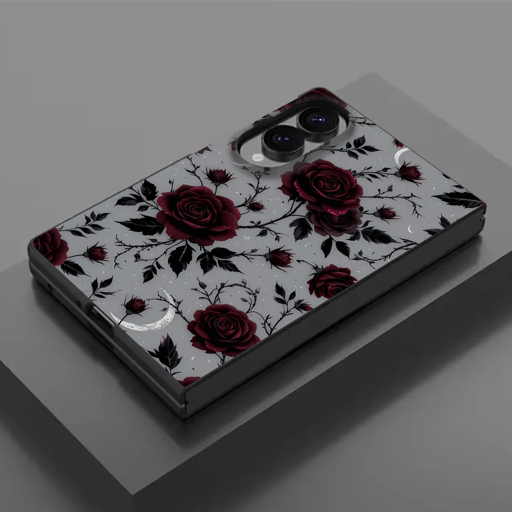 Vintage Rose Flower Shell Phone Case for Samsung Galaxy Z Fold 8 ZFold8 Z Fold8 Wide ZFold Wide