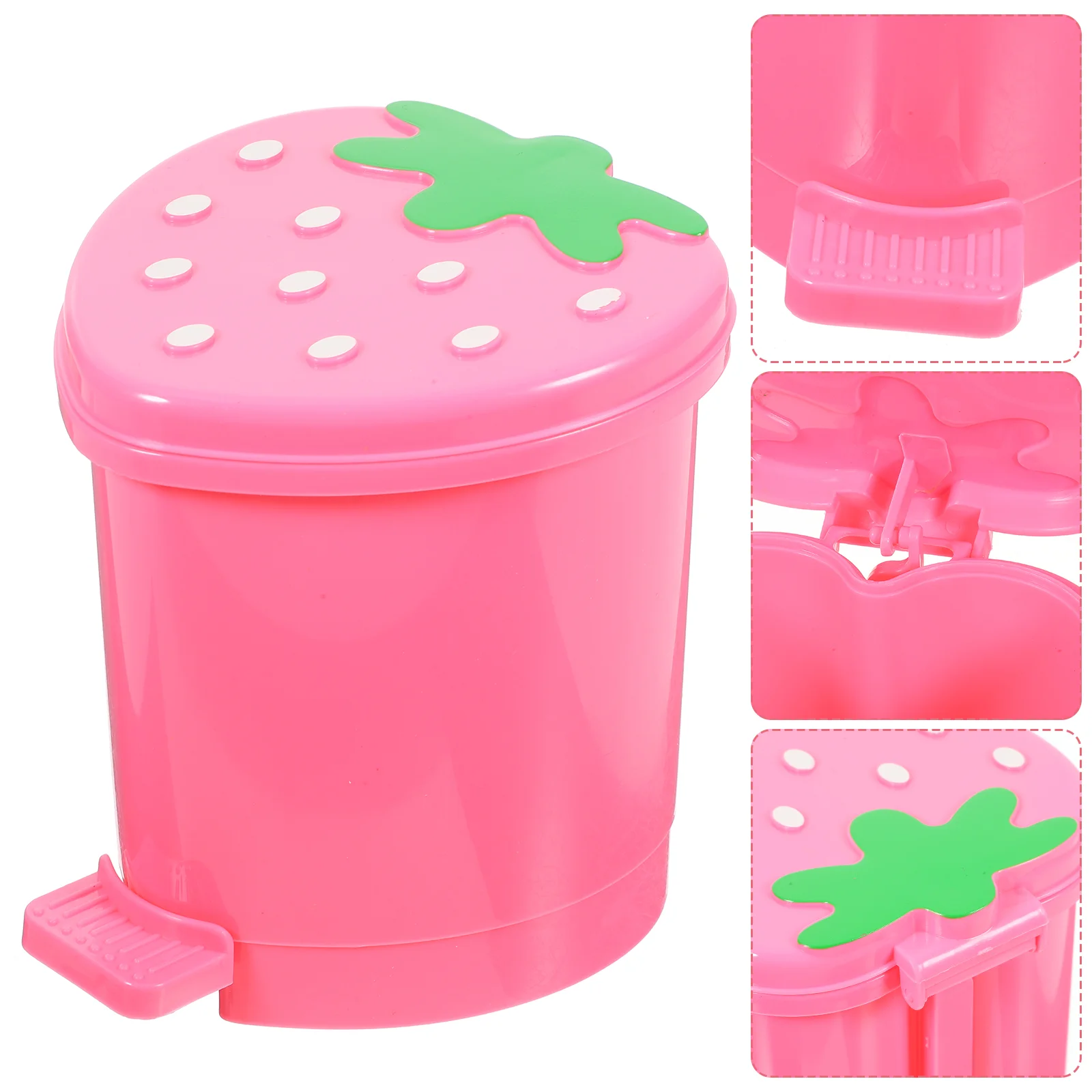 Mechanical Pencil Desktop Trash Can Child Garbage Strawberry Pp Toy Adorable Storage