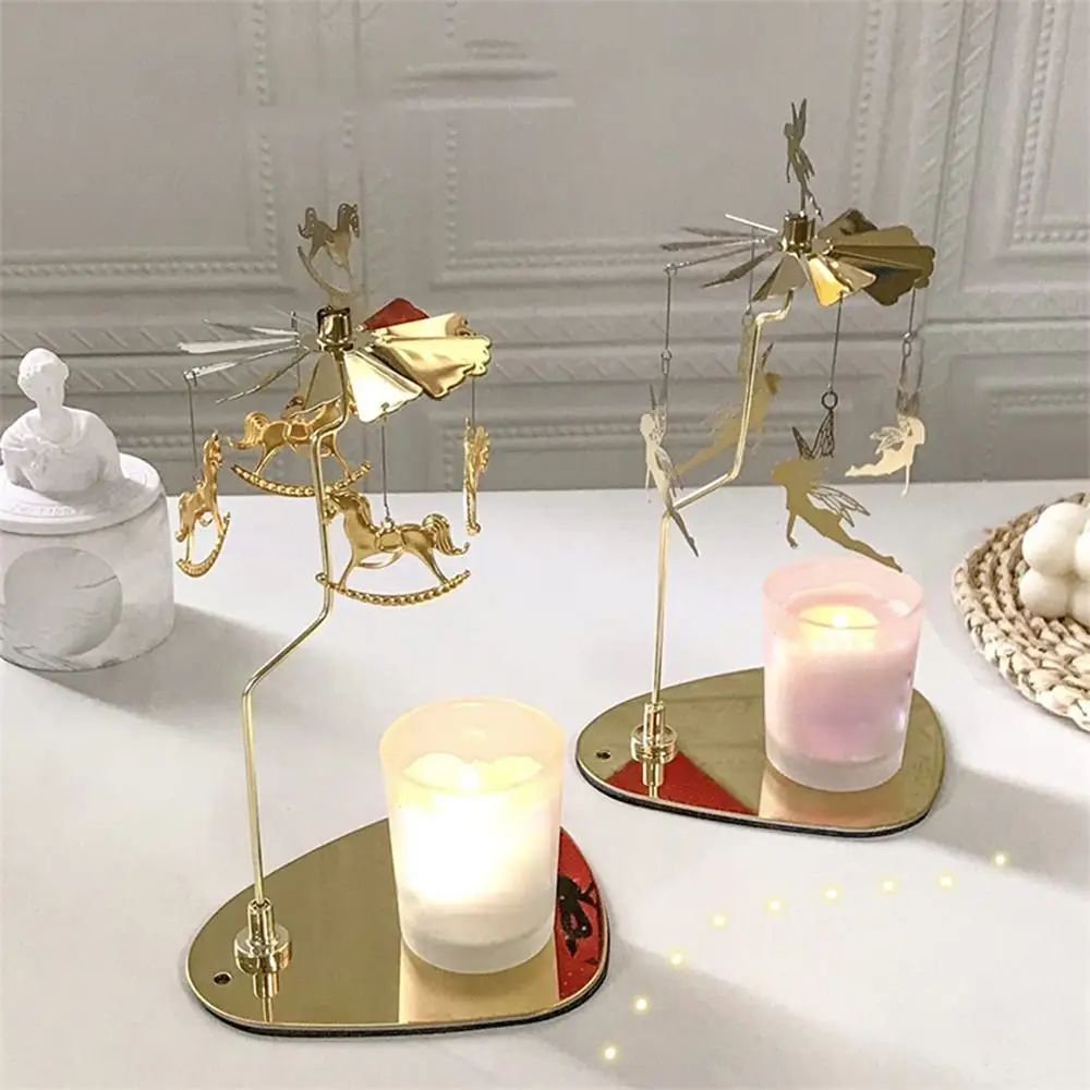 Spinning Candle Holder Carousel Candle Spinner Rotating Candle Holder Candle Stick Holder Tray Spinning Candle Rotary Holder