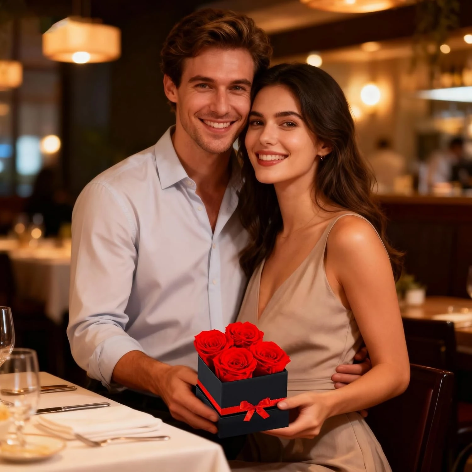 

Romantic Preserved Rose Gift Box To Lover 4 Eternal Roses Gift for Her Birthday,Mother's Day,Valentine's Day Preserved Flowers