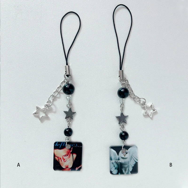 Deftones inspired beaded keychain / phone charm