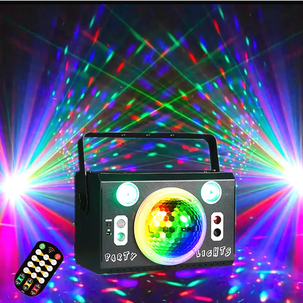 Disco lights, Party lights Strobe lights Sound activated LED Full Star Projector DJ Lights 3 in 1 multiple modes with remote con