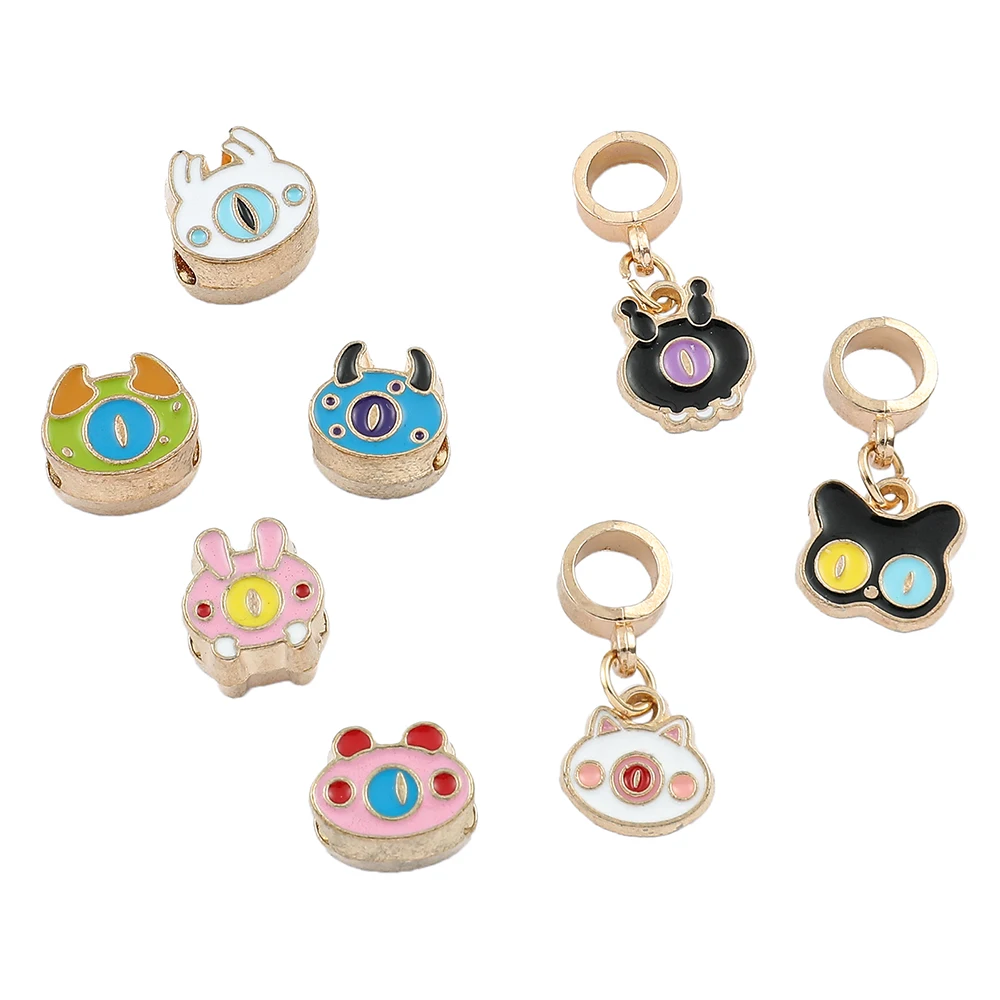 

10PCS/Set Anime Little Monsters Alloy Enamel DIY Jewelry Accessories Bracelet Necklace Pendant Cartoon Jewelry Cosplay