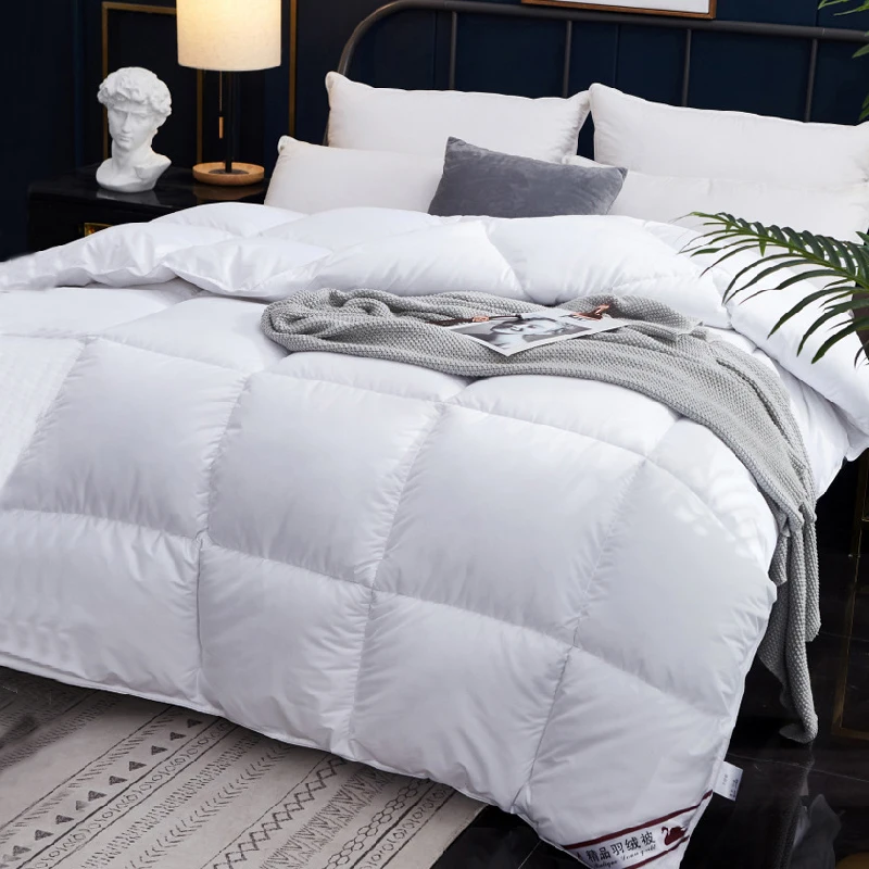 

Winter Quilted Quilts Blanket 95% White Goose Down Soft Goose Down Warm Winter Duvet 거위털 이불 구스이불 거위Size King Twin Cover