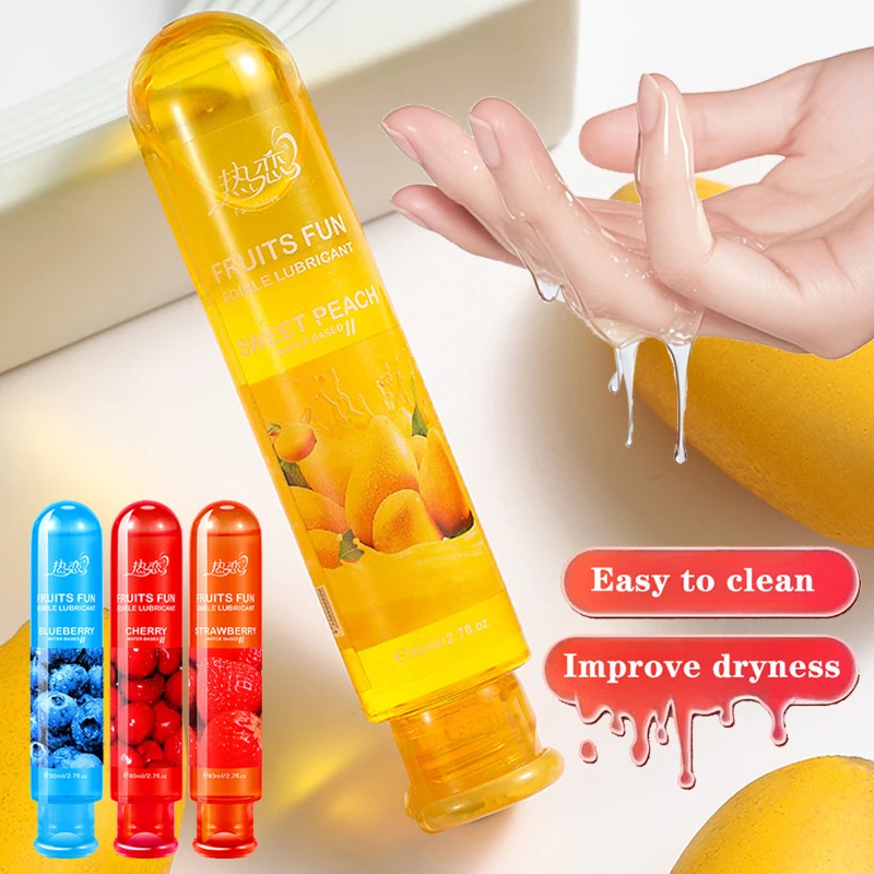 Lubricantes suaves solubles en agua con sabor a fruta, aceite lubricante fácil de limpiar, lubricante anal gay, aceite de masaje vaginal, producto sexual para adultos, 80ML
