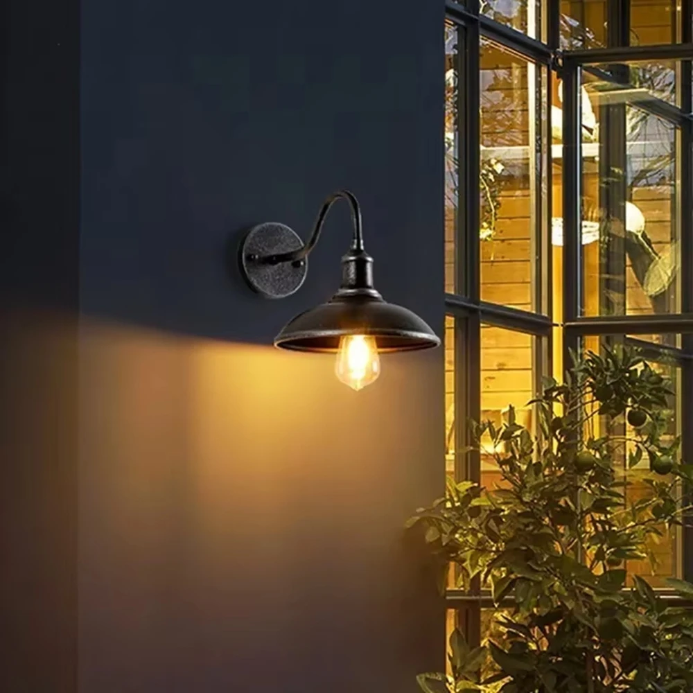 Retro Waterproof LED Wall Lamp Outdoor Courtyard Villa Garden Balcony Corridor Entrance Door For E27 Decorative Lighting Fixture