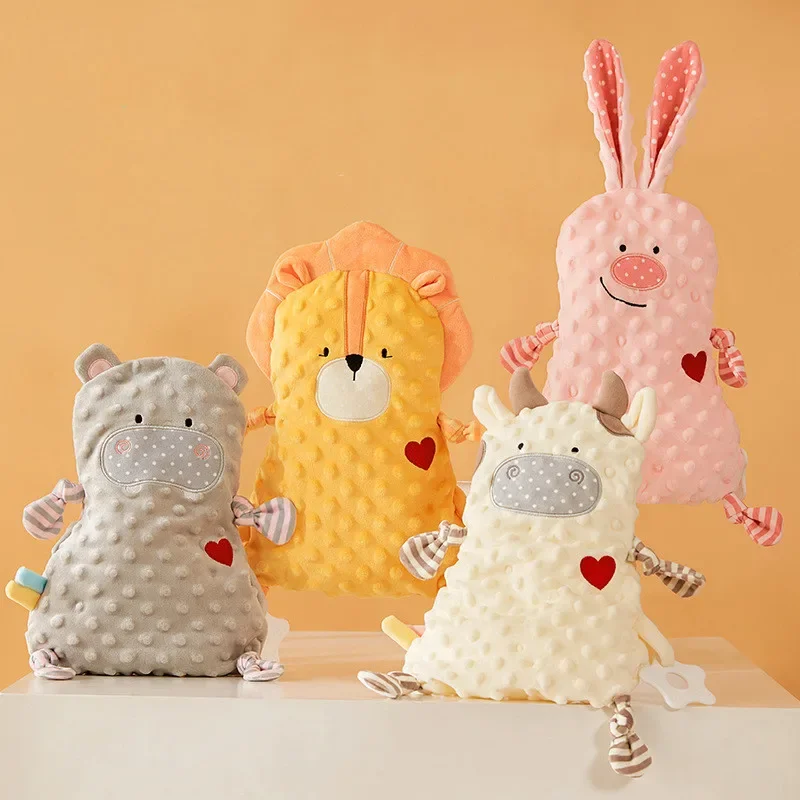 Poupée en peluche Hippopotame pour enfants, jouet en peluche, lapin, vache, couette, jouets apaisants pour bébé, poupée en peluche pour bébé, cadeau de Noël amusant