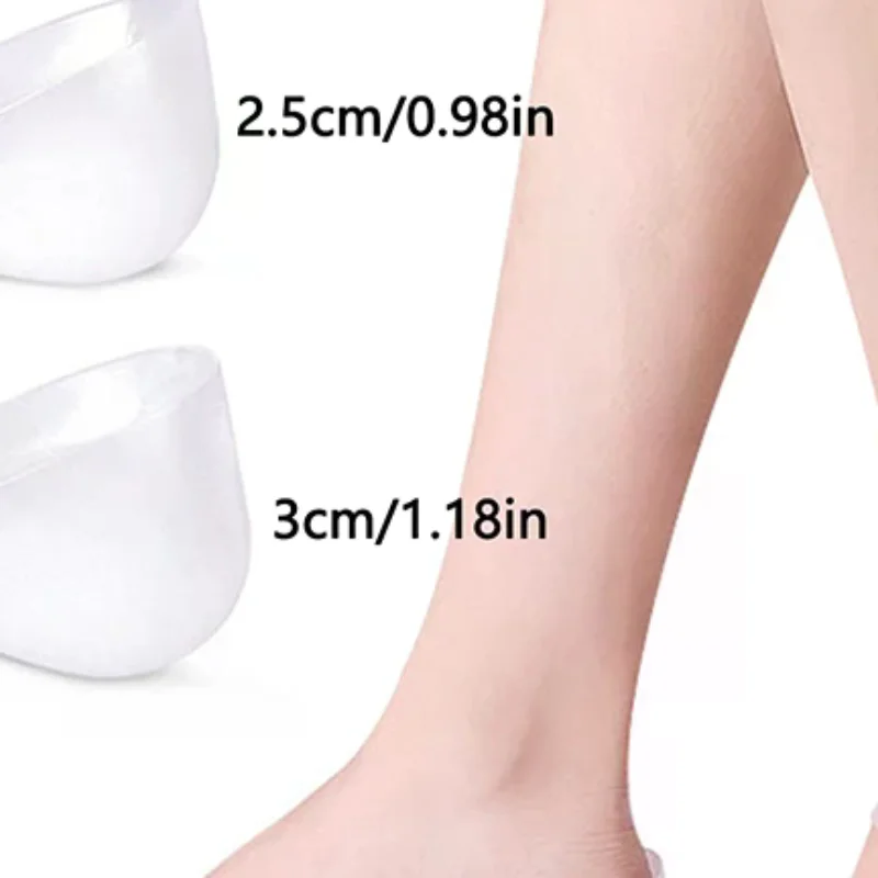 Calcetines invisibles de silicona con aumento de altura de 2-3CM, almohadillas de Gel para el talón, soporte ortopédico para el arco, plantillas para el talón, almohadilla para masaje de pies